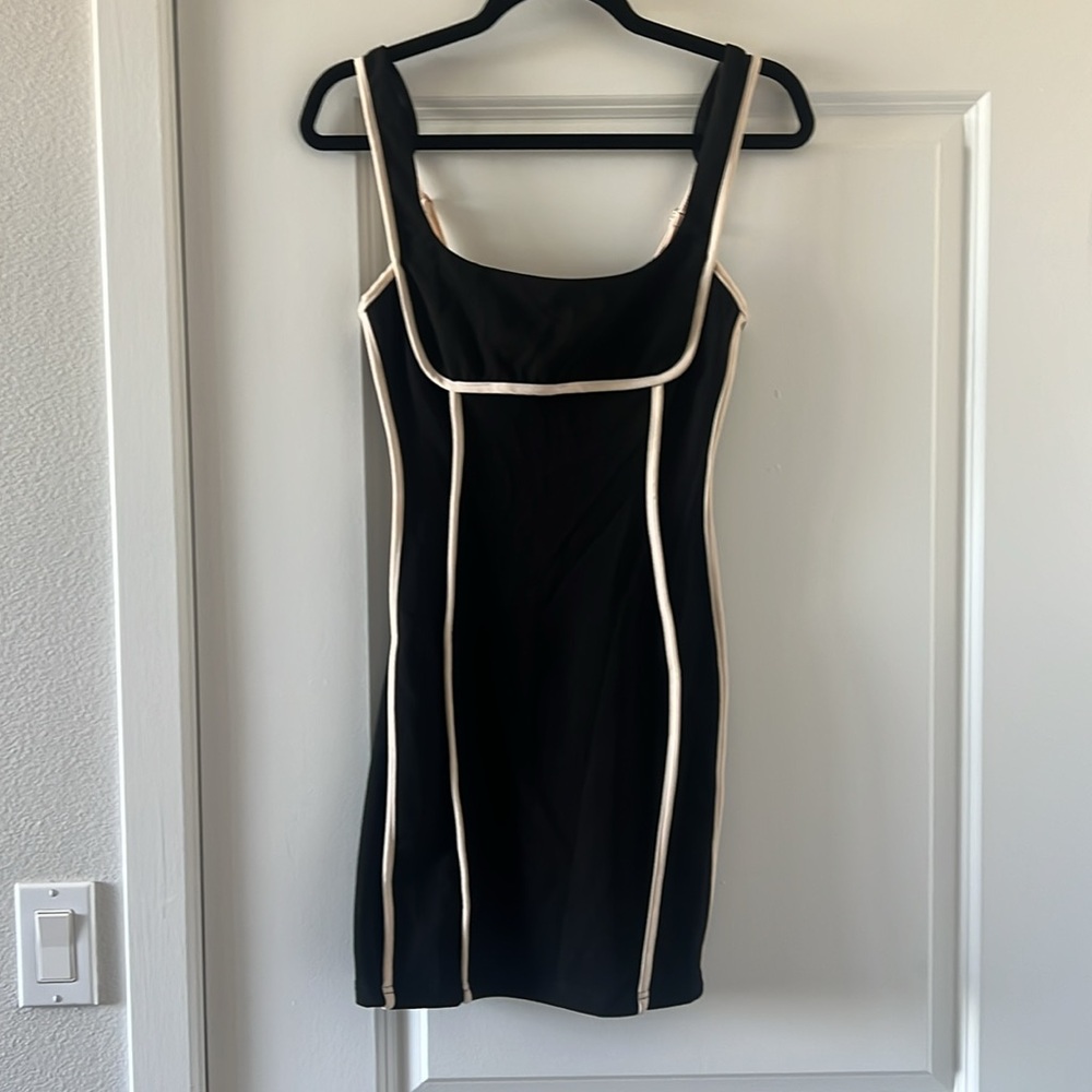 Showpo Black and Cream Mini Dress - Picture 2 of 3